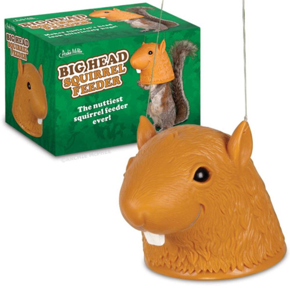Big Head Squirrel Feeder by Archie McPhee Fun Kawaii Funny Gift Idea!